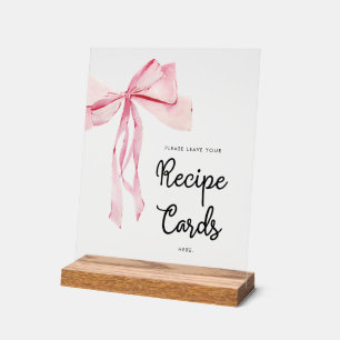 Brautparty mit rosa Rezeptorkarten Acrylschild