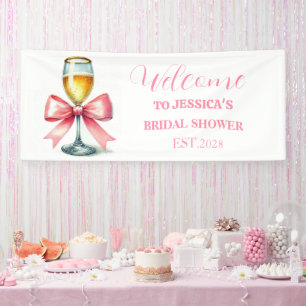 Brautparty mit rosafarbenem Schleifen-Coquette-Pro Banner