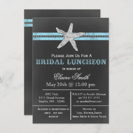 Brautparty mit Seestern aus Kalkbrett Einladung