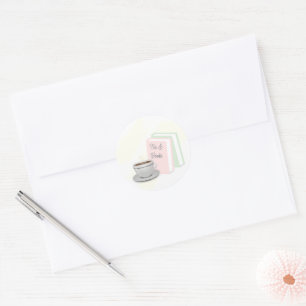 Brautparty mit Tee & Büchern Runder Aufkleber