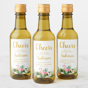 Brautparty mit Weinetiketten, Tropische Weinetiket Weinetikett