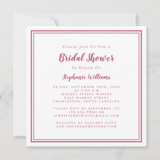 Brautparty Modern Square Einladung