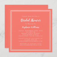 Brautparty Moderner Platz Elegante Trendy Coral