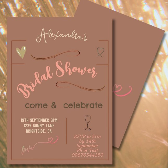 Brautparty Modernes Handgeschriebenes Herz Einladung (Von Creator hochgeladen)