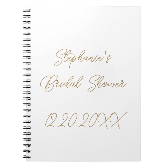 Brautparty Monogramme HochzeitGold Script Gast Notizblock (Vorderseite)