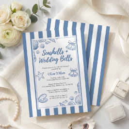Brautparty Muscheln Blau Nautical Custom Einladung