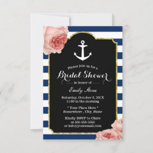 Brautparty Nautical Anchor Vintag Floral Einladung