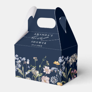 Brautparty Navy Frühlingswiesen-Blumen Geschenkschachtel