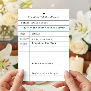 Brautparty "Neues Kapitel" mit Vintage-Bibliotheks Einladung