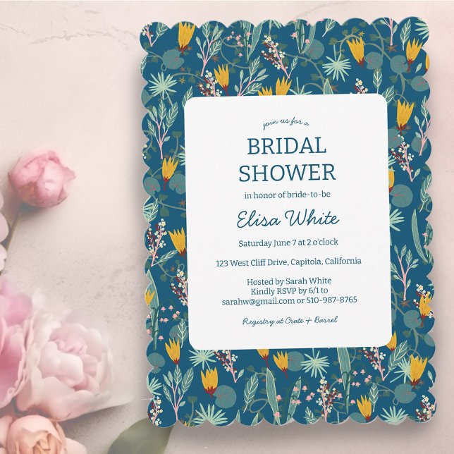 Brautparty Niedlich Night Garden CUSTOM Einladung (Floral Bridal Shower Cute Night Garden CUSTOM Invitation
)