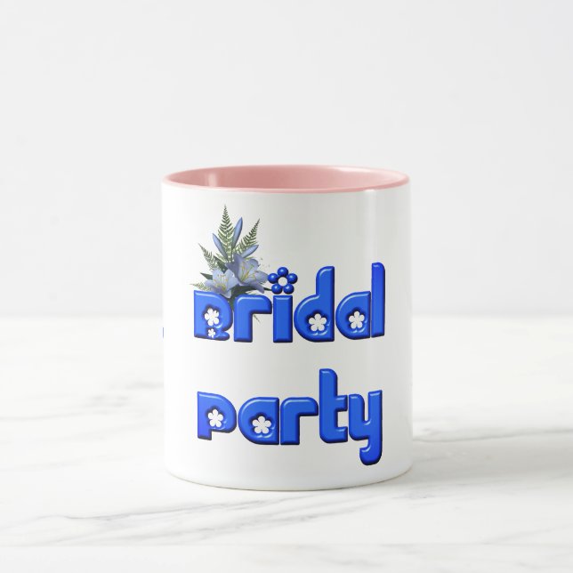 Brautparty Niedlich Personalisiert Wedding Blue Tasse (Zentrum)