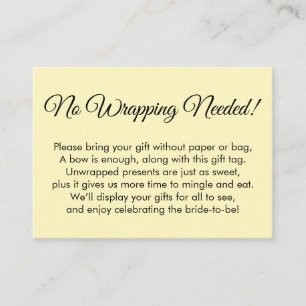 Brautparty "No Wrapping Need" Begleitkarte
