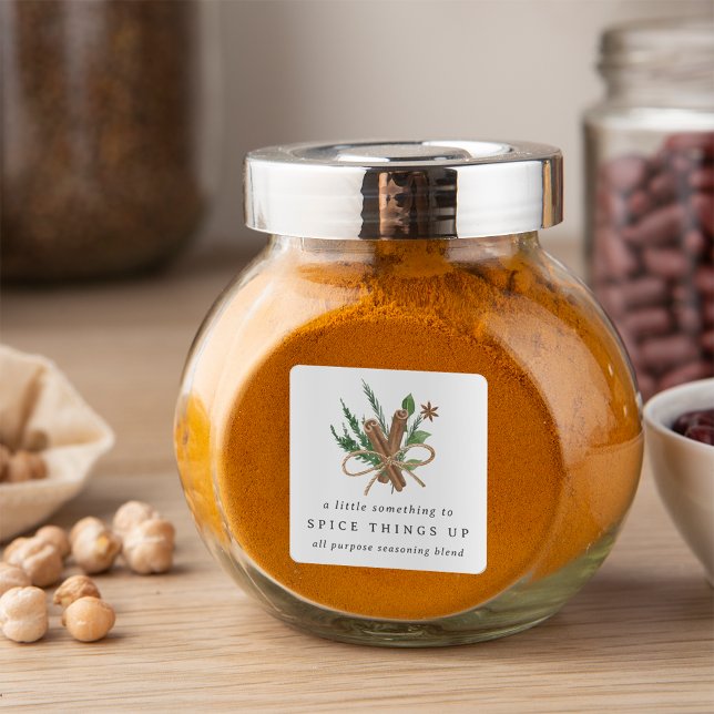 Brautparty oder Hochzeitsspice Gefallen Quadratischer Aufkleber (Von Creator hochgeladen)