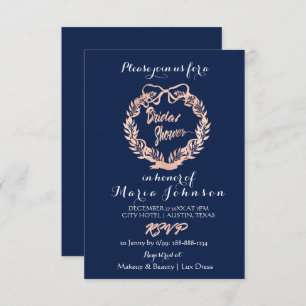 Brautparty Olebt Blumenkranz Rose Gold Einladung