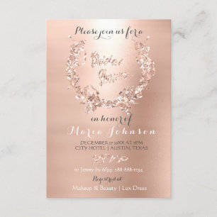 Brautparty Olive Wreath Rosa Rose Gold Blüte Einladung