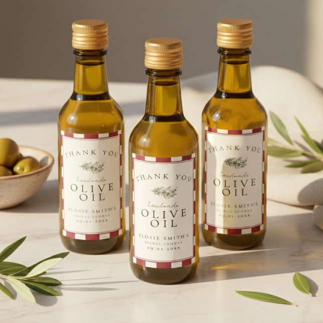 Brautparty Olivenöl Mini Flaschen Etikett (Bridal Shower Olive Oil Mini Bottle Label)