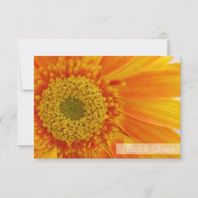 Brautparty Orange Blume Einladung (Vorderseite)