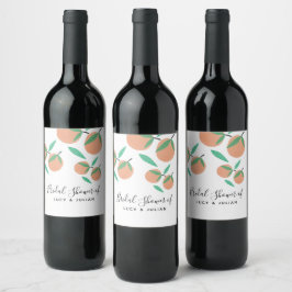 Brautparty Orangen Handgezeichnet botanisch Weinetikett