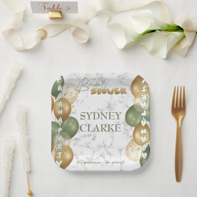 Brautparty. Pajama Party Pappteller (Hochzeit)