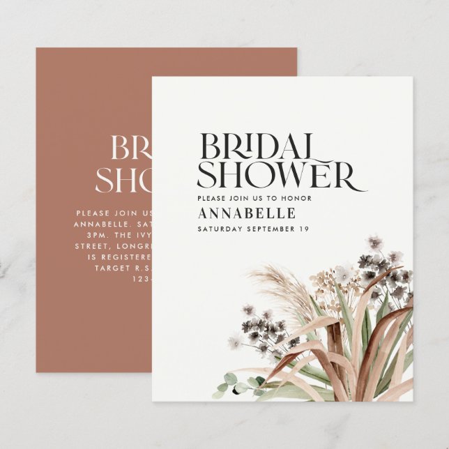 Brautparty Pampa eucalyptus terracotta Modernste (Vorne/Hinten)