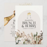 Brautparty Pampas Gras Champagner Brunch Blase