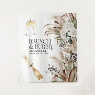 Brautparty Pampas Gras modern Champagner Wandteppich