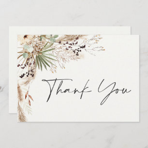 Brautparty Pampas Gras Moderne boho elegant Dankeskarte