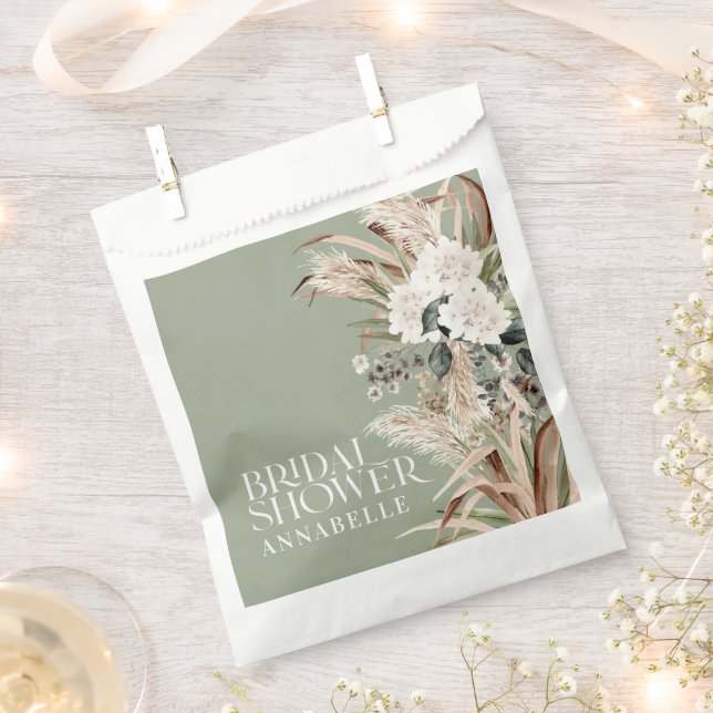 Brautparty Pampas Gras Modernes boho Gastgeschenk Geschenktütchen (Ausgeschnitten)