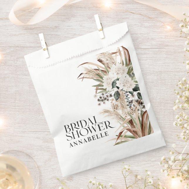Brautparty Pampas Gras Modernes boho Gastgeschenk Geschenktütchen (Ausgeschnitten)