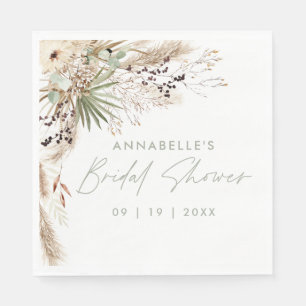 Brautparty Pampas Gras Modernes, elegantes Grün Serviette