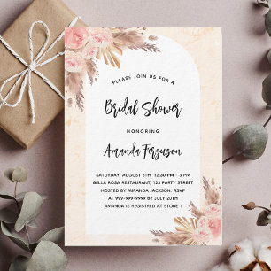 Brautparty Pampas Gras Rose Gold Luxus Einladung