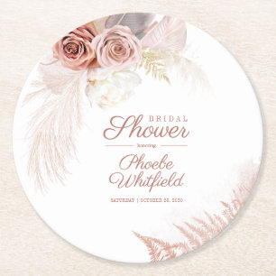 Brautparty Pampas Grass Terracotta Runder Pappuntersetzer