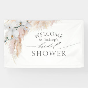 Brautparty Pampas Grass und Weiße Orchideen Banner