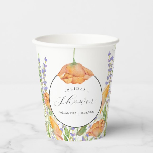 Brautparty Paper Cups Farbige Blume Pappbecher (Vorderseite)