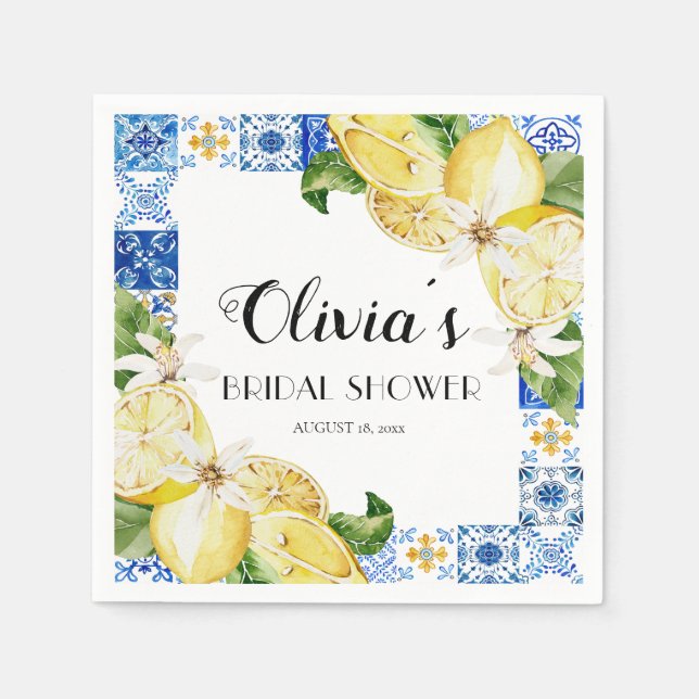 Brautparty-Papier für den Mittelmeerraum Napkin Serviette (Vorderseite)