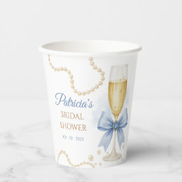 Brautparty-Papierbecher 'Perlen & Prosecco' Pappbecher