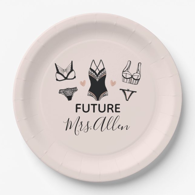 Brautparty-Papierdokumente für benutzerdefinierte  Pappteller (Vorderseite)