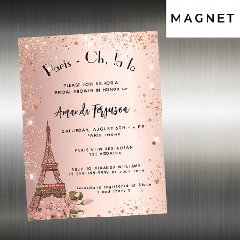 Brautparty Paris Eiffel Turm Rose Gold Luxus Magneteinladung