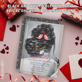 Brautparty Party am Schwarzen und Weißen Valentins Einladung