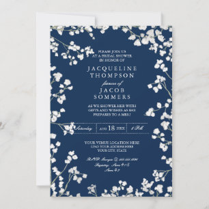 Brautparty Party Gipskraut Blume Kranz Einladung