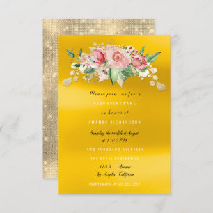 Brautparty Party Rosa Blume Aquarell Einladung