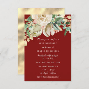 Brautparty Party Rose Anstrich Blumengrau Burgund Einladung