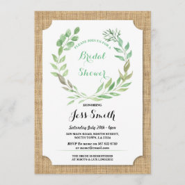 Brautparty Party Rustic Burlap Blätter laden Einladung