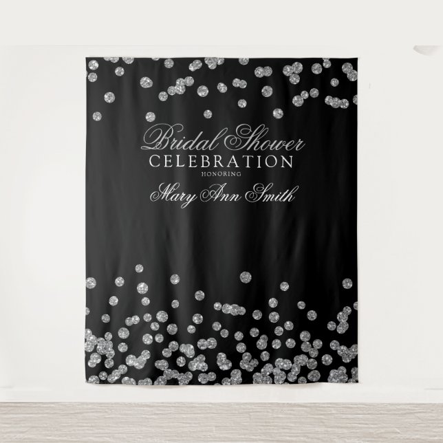 Brautparty Party Silver Confetti  Wandteppich (Vorderseite)