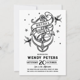 Brautparty Party Traditioneller Tattoo Anker Einladung