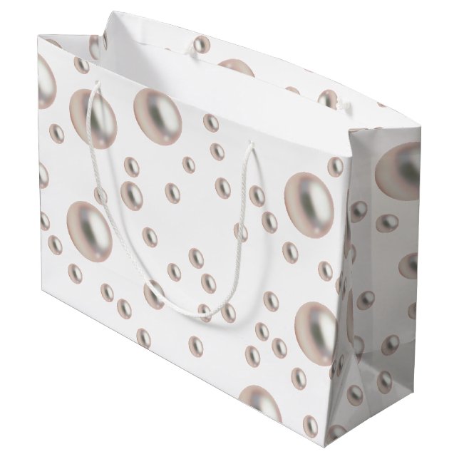 Brautparty Pearlsa und Prosecco Große Geschenktüte (Rückseite Schrägansicht)