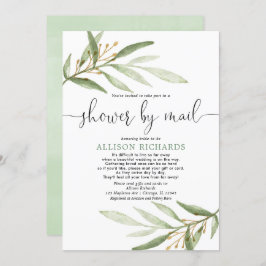 Brautparty per Post einfache grüne Gold elegant Einladung