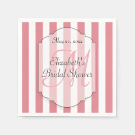 Brautparty Personalisiert Monogramm Pink Serviette