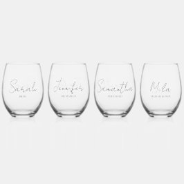 Brautparty Personalisiert Weinglas Ohne Stiel
