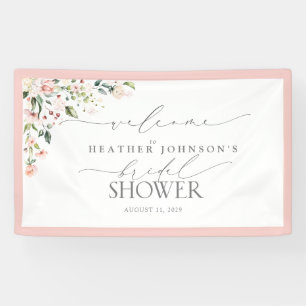 Brautparty Pink Aquarell Begrüßung Banner